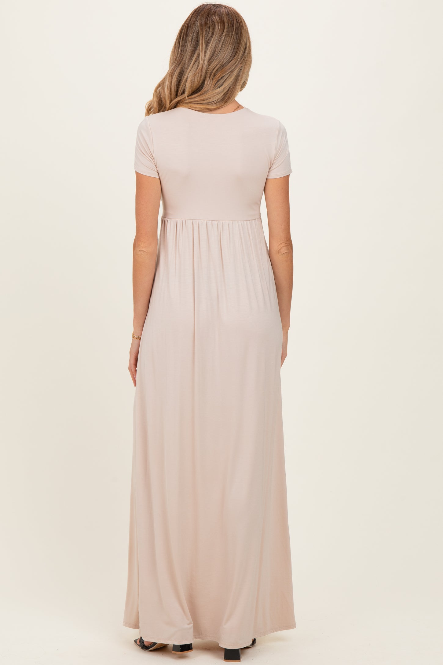 PinkBlush Coco Draped Maternity/Nursing Maxi Dress