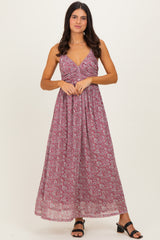 Mauve Criss-Cross Back Mesh Dress