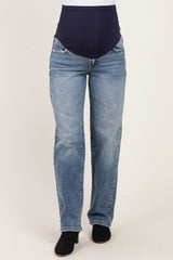 Medium Wash Baggy Dad Maternity Jean