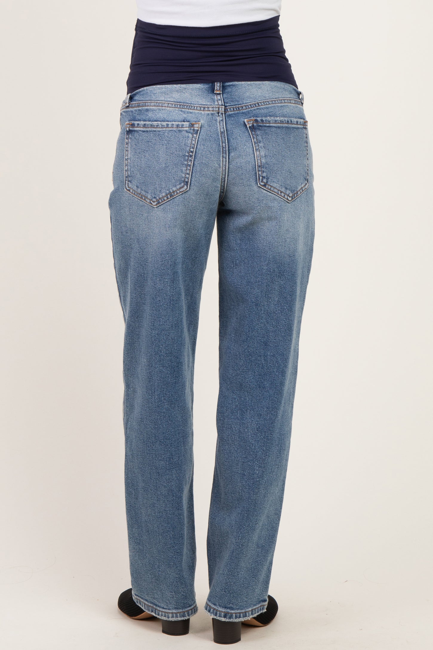 Medium Wash Baggy Dad Maternity Jean