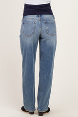 Medium Wash Baggy Dad Maternity Jean