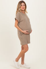 Mocha Maternity T-Shirt Mini Dress