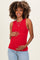 Red Ribbed Knit Maternity Tank Top