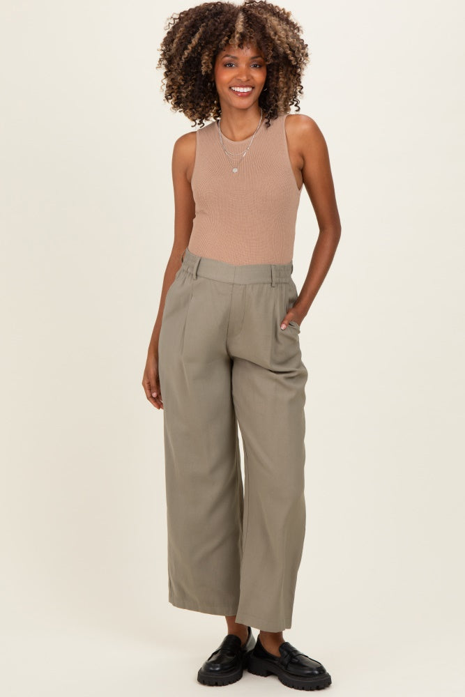 Dark Taupe Ribbed Knit Maternity Tank Top