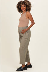 Dark Taupe Ribbed Knit Maternity Tank Top