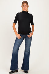 Dark Wash Relaxed Flare Maternity Jeans