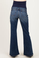 Dark Wash Relaxed Flare Maternity Jeans