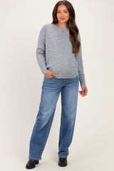 Medium Wash Maternity Baggy Dad Jean