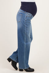 Medium Wash Maternity Baggy Dad Jean