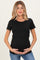 Black Short Sleeve Nursing Maternity T-Shirt Top