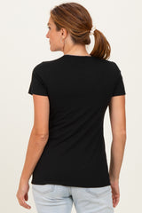 Black Short Sleeve Nursing T-Shirt Top