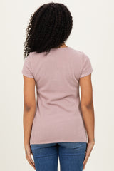 Taupe Ribbed Sweetheart-Neckline Top