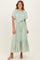 Sage Swiss Dot Flutter Sleeve Maxi Dress