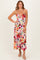 Off White Floral Crisscross Back Midi Dress