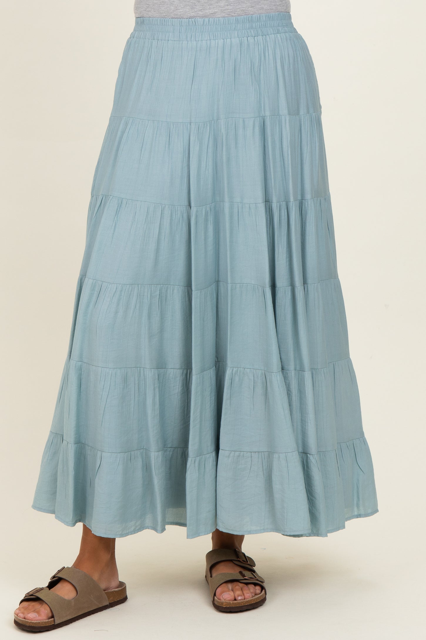 Sage Tiered Maxi Skirt