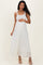 Off White Textured Knit Shoulder Tie Maternity Midi Dress
