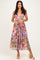 Tan Floral Open Back Midi Dress