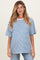 Blue Striped Short Sleeve Crew Neck Oversized Cotton Maternity Top