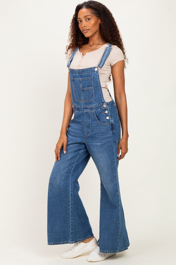 Denim Blue Wide-Leg Overalls