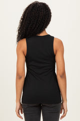 Black Sleeveless Nursing Tank Top