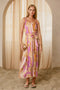 Apricot Lavender Riviera Bloom Extra Flared Maxi Dress