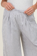 Black Striped Balloon Maternity Pants