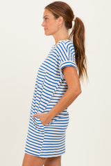 Blue Striped T-Shirt Mini Dress
