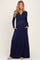 Navy Long Sleeve Maternity Nursing Maxi Dress