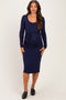 Navy Basic Square Neck Maternity Midi Dress