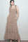 Mocha Floral Shoulder Tie Maxi Dress