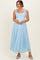Light Blue Sleeveless Lace Maternity Maxi Dress