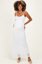 Ivory Sleeveless Lace Square Neck Maternity Maxi Dress