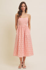 Strawberry Floral Gingham Maternity Midi Dress