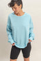 Light Blue Oversized Cutout Back Sweatshirt