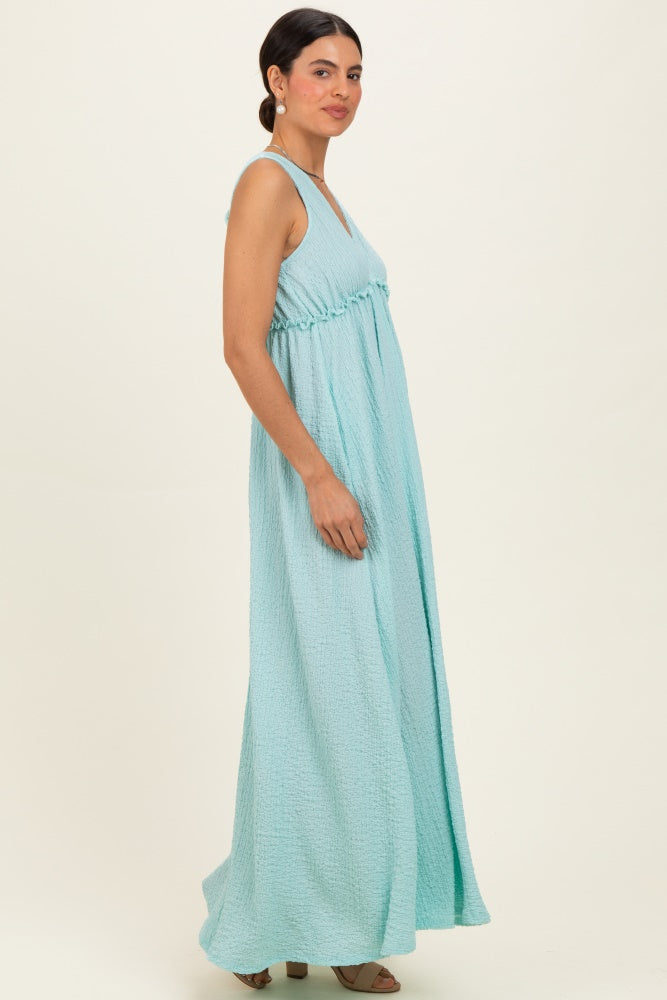 Mint Sleeveless Deep V-Neck Maxi Dress