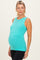 Mint Ribbed High Neck Maternity Tank Top
