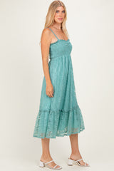 Sage Sleeveless Lace Maxi Dress