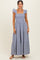 Navy Gingham Ruffle Strap Smocked Maxi Dress