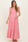 Red Gingham Ruffle Strap Smocked Maternity Maxi Dress