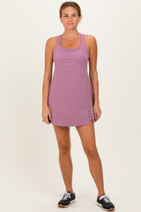 Dark Mauve Racerback Active Romper Dress
