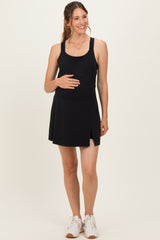 Black Racerback Active Maternity Romper Dress
