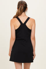 Black Racerback Active Maternity Romper Dress