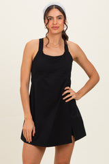 Black Racerback Active Maternity Romper Dress