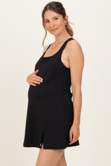 Black Racerback Active Maternity Romper Dress
