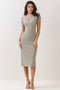 Faded Olive Striped Henley Midi Dress
