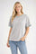 Heather Gray Contrast Trim Boxy Fit Tee