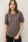 Charcoal Puff Sleeve Basic Top