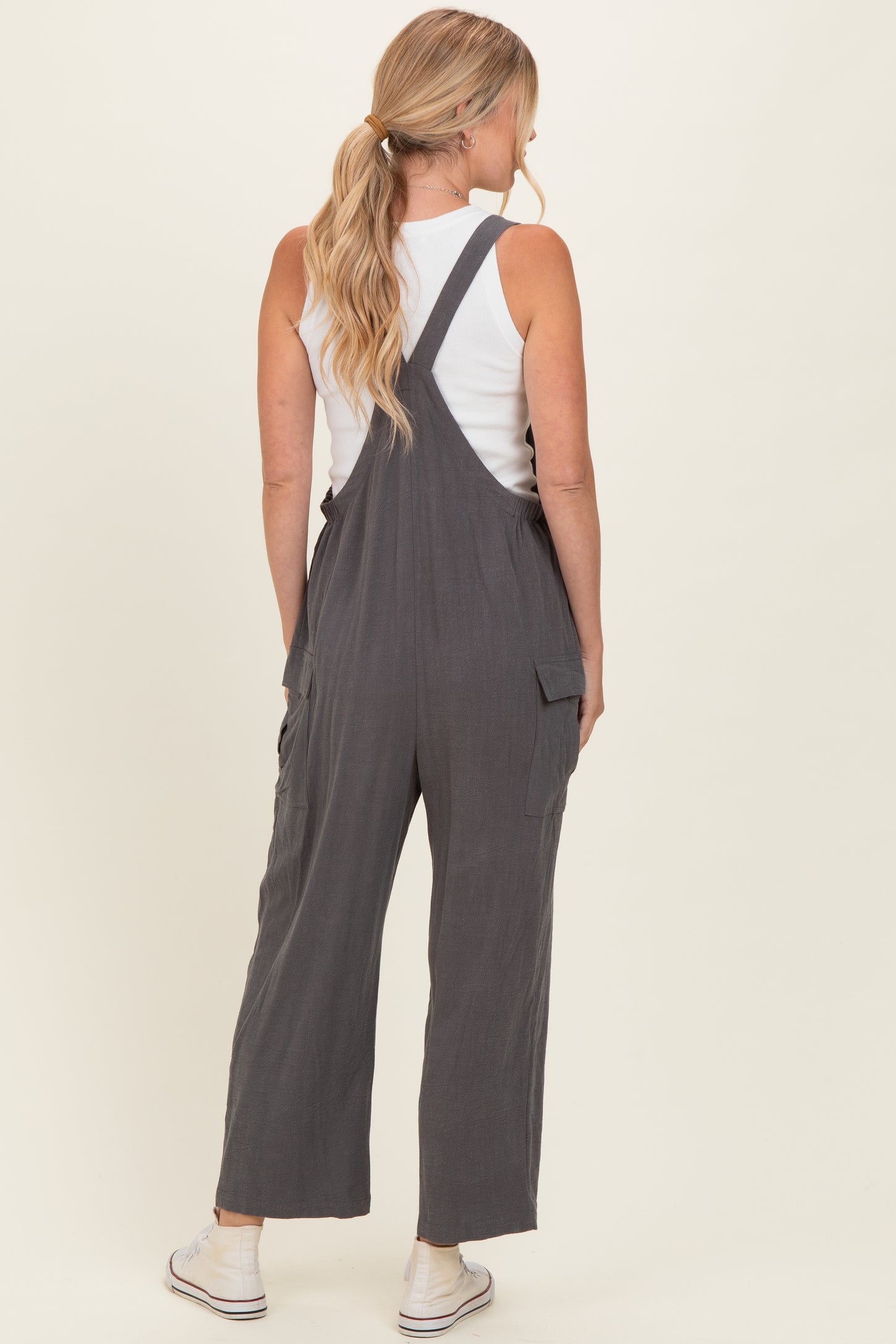 Charcoal Straight Leg Adjustable Overalls