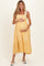 Yellow Gingham Lace Trim Shoulder Tie Maternity Maxi Dress