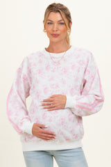 Light Pink Floral French Terry Maternity Sweatshirt